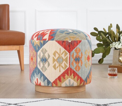 Taburet, Atelier del Sofa, 209FLF1438, 50% bumbac, 50% in, Multicolor