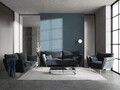 Canapea, Verveine, Mazzini Sofas, 3 locuri, 212x95x96 cm, catifea, gri inchis