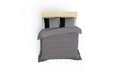Lenjerie de pat dubla King (FR), Plain - Grey, Black, Cutie de bumbac, Bumbac Ranforce
