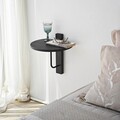 Raft de perete, Neostill, Reve, 35x35 cm, Lemn masiv, Antracit / Negru