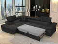 Coltar extensibil stanga 4 locuri ELTAP, ERI-42, Eridano, 275x202x88 cm, lemn/poliester, negru