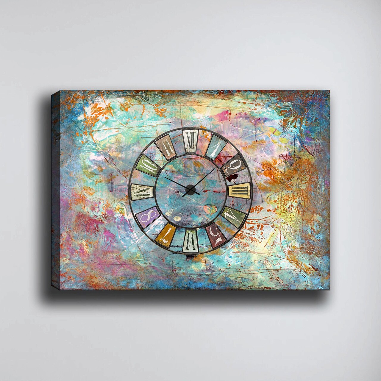 Ceas de perete decorativ, ST62692444_70100, Cadru: 100% LEMN (grosime: 3 cm), Multicolor - view 2