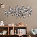 Decoratiune de perete, Martılar 3, Metal, Dimensiune: 124 x 59 cm, Multicolor