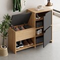 Pantofar, Decortie, Haven Shoe Bench, PAL, Antracit / Stejar