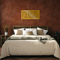 Decoratiune de perete, Decorative Panel 2, Metal, 100 x 48 cm, Auriu