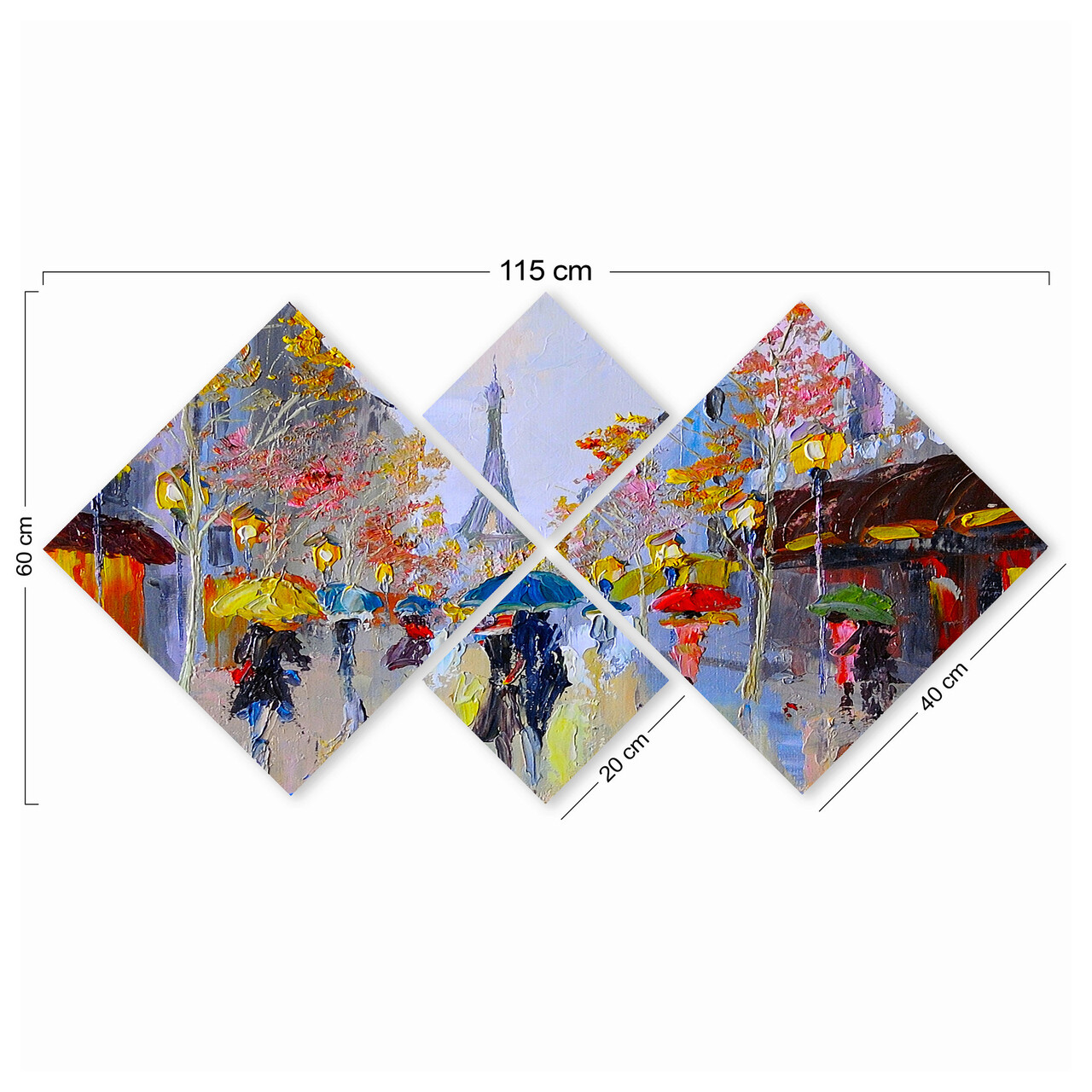 Set 4 tablouri decorative, 4MDF246961234, MDF, Imprimat UV, Multicolor