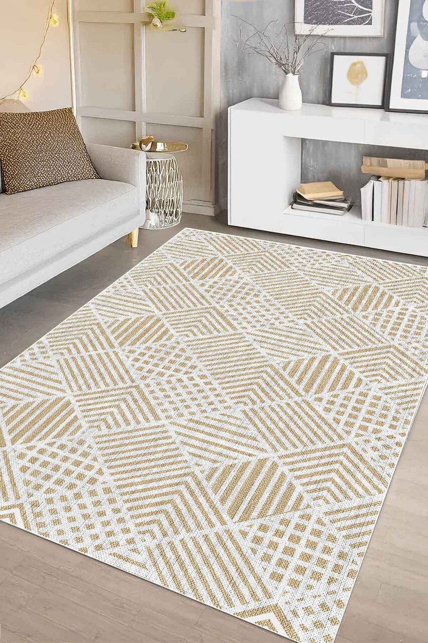 Covor, CLR-7333-HALI-45, 100x250 cm, Poliester, Bej