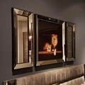 Set tablou si 2 oglinzi decorative T807, Neostill, sticla temperata, 70 x 70 cm/30 x 70 cm