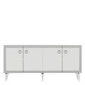Consola, Olivia, Ponny, 150x40x79 cm, PAL , Alb / Argintiu