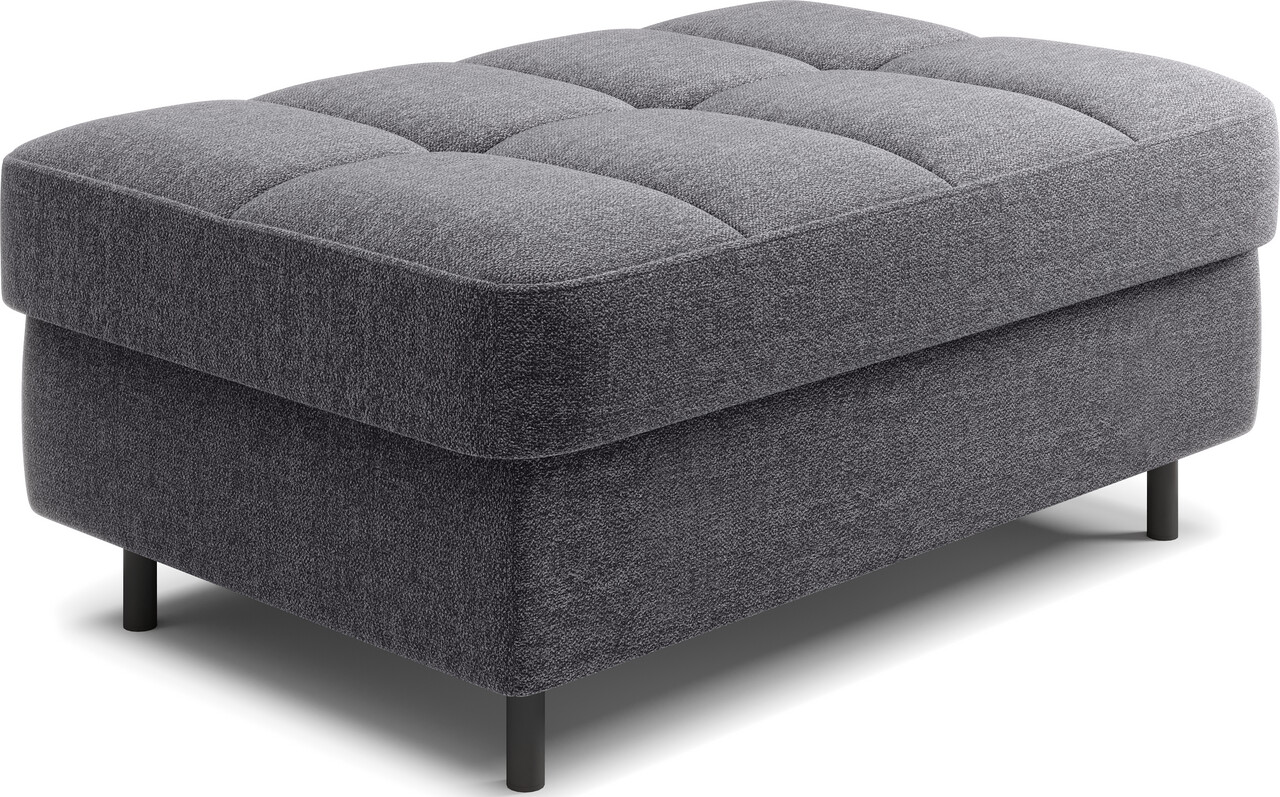 Taburet cu spatiu pentru depozitare ELTAP, GOM-05AS, Gomsi, 104x72x45 cm, lemn/poliester, gri inchis - view 5