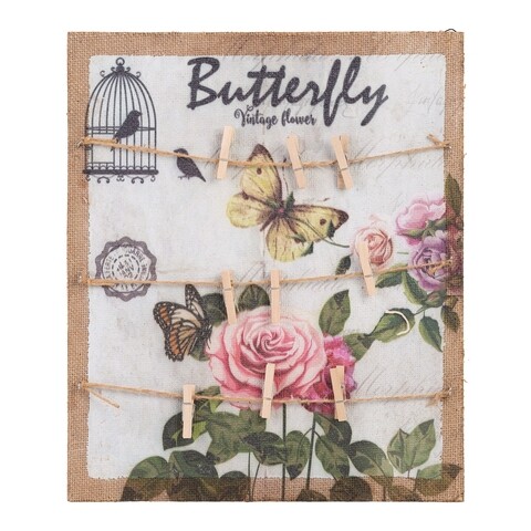 Panou memo, Vintage Butterfly, Creaciones Meng, 34x40 cm, MDF/in