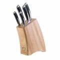 Set 5 cutite cu suport, Amefa, KYU, inox/lemn, argintiu/natur