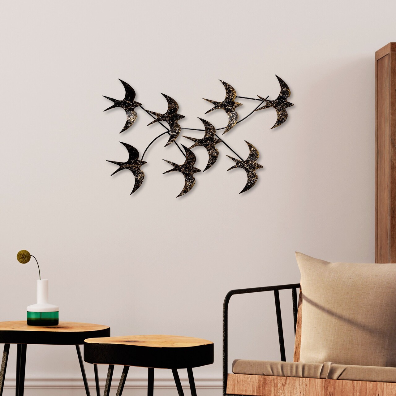 Decoratiune de perete, Flying Birds 1, Dimensiuni: 69 x 41 x 7 cm, Multicolor - view 3