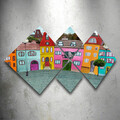 Set 4 tablouri decorative, 4MDF39302959, MDF, Imprimat UV, Multicolor