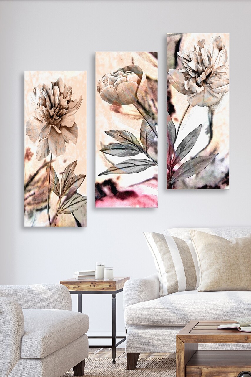 Set 3 tablouri decorative MDF0018 20 x 50 cm 3 piese Multicolor