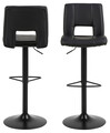 Scaun de bar Sylvia, Actona, 41.5x52x115 cm, rotativ, piele ecologica/otel, negru