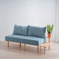 Canapea 2 locuri Seri, Homla, 180x76x75 cm, lemn/poliester, albastru