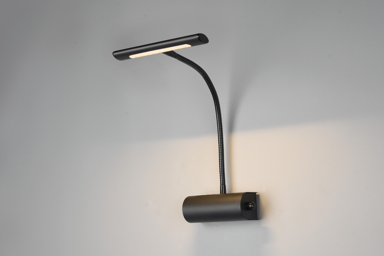 Aplica de perete Curtis, TRIO, 18x35 cm, 4W, 1x SMD LED, metal, negru mat - 1 | YEO