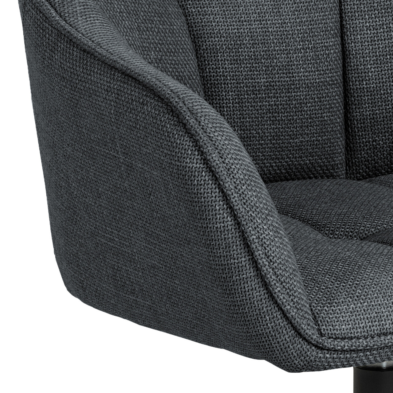 Scaun Brenda, Actona, 58x54.5x84.5 cm, rotativ, tesatura structurata/otel, gri inchis - view 2
