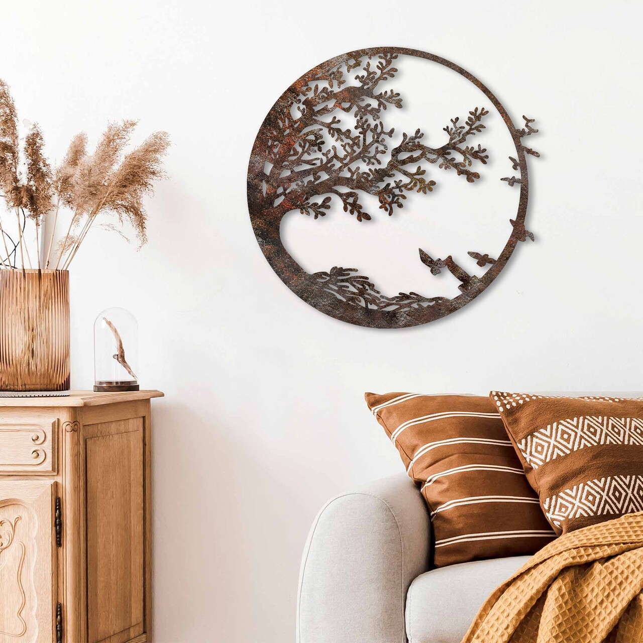 Decoratiune de perete, Rusty Tree, Dimensiune: 66 x 68 cm, Maro antichizat - view 4
