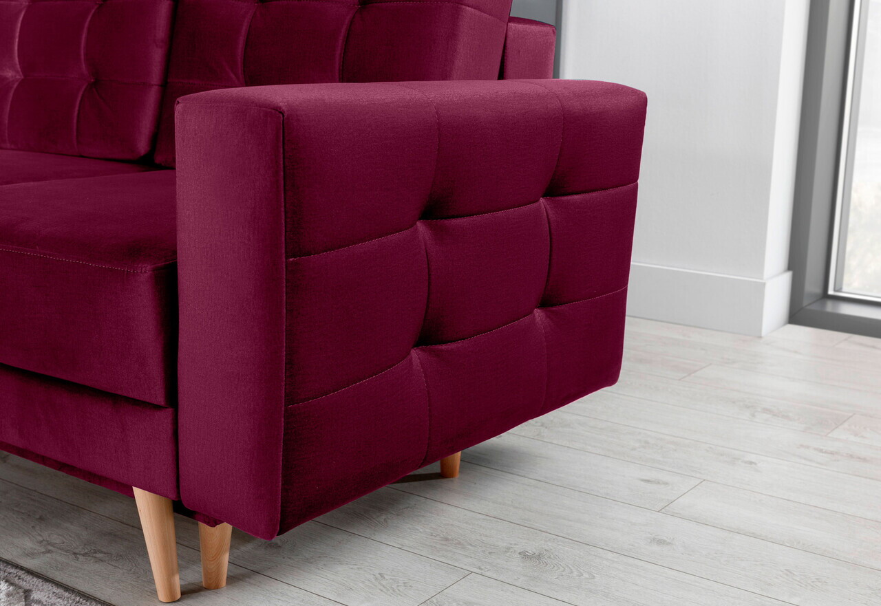 Set canapea extensibila 3 locuri si fotoliu ELTAP, Asgard, 235x95x86 cm / 107x92x86 cm, lemn/poliester, violet - view 6