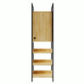 Dulap pentru haine, Lacivert, Poyraz Trend Gardırop Tekli Üst kapaklı L609, 50x180x40 cm, Stejar