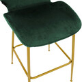 Scaun de bar Impel, Pakoworld, 46x51x99 cm, metal/catifea, auriu/verde inchis
