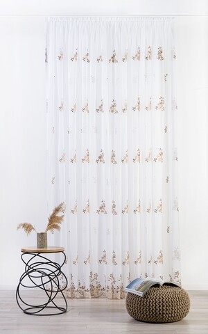 Perdea mendola interior, trigo, 400x245 cm, poliester, maro