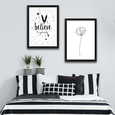 Set 2 tablouri decorative, believe set, pal, hartie, multicolor