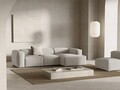 Coltar dreapta 3 locuri, Bergamo, Cosmopolitan Design, 304x152x70 cm, catifea chenille raiata, ivoriu