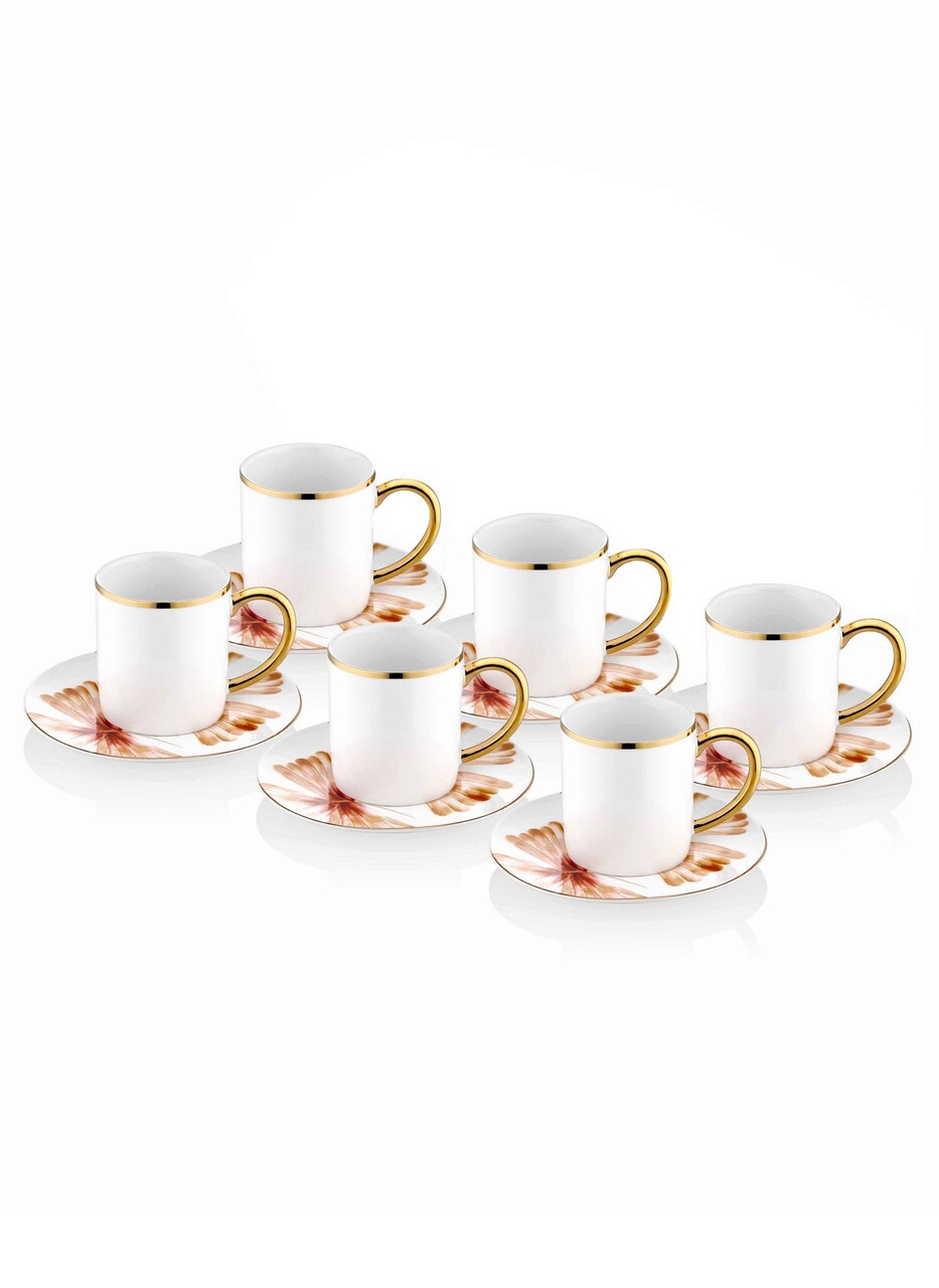 Set cesti de cafea, Mia, 742TMA7563, Sticla, Multicolor