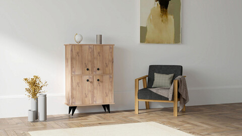 Dulap multifunctional, Puqa Design, Antik, 70x90x35 cm, PAL, Maro mezoni.ro
