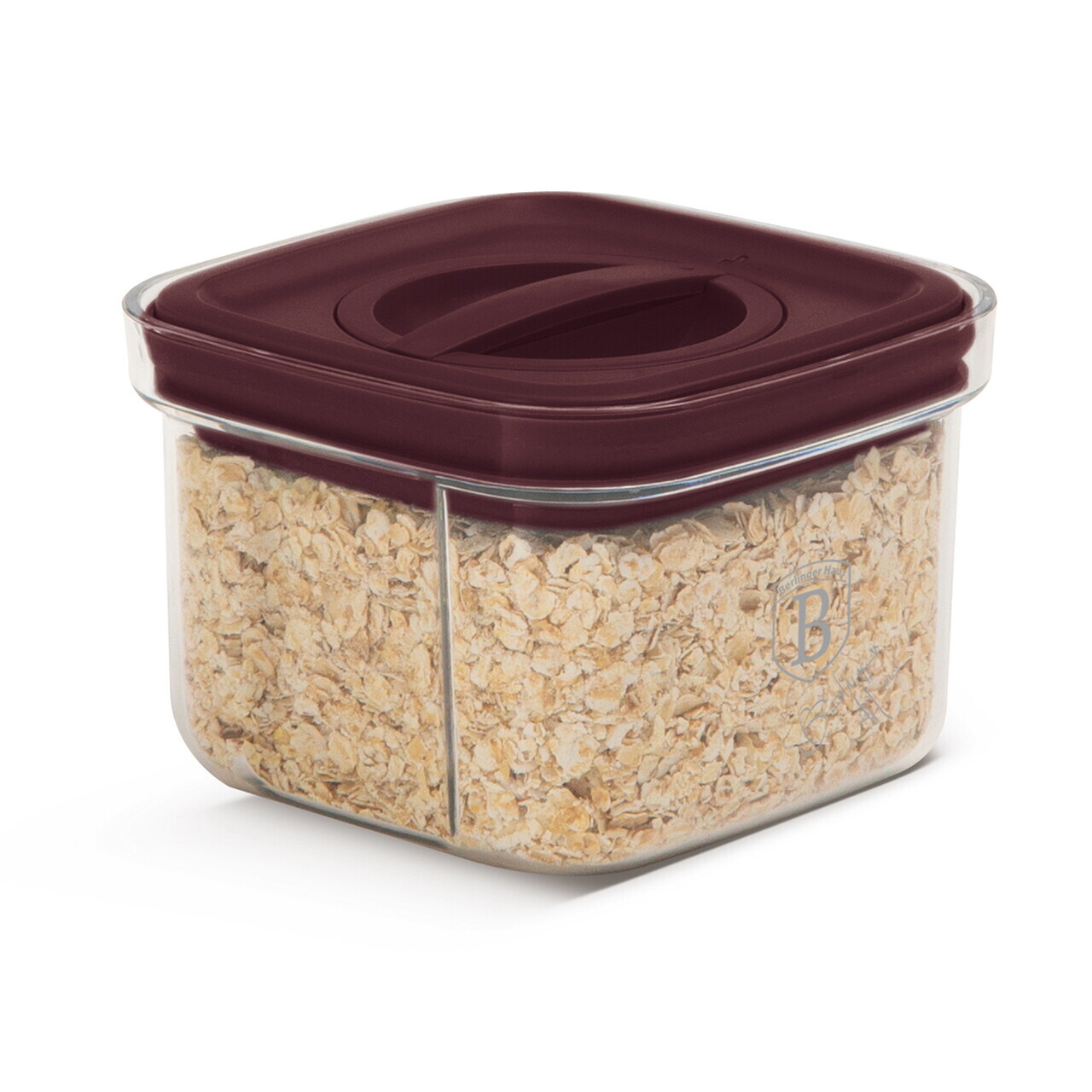 Set 5 recipiente depozitare Berlinger Haus, Leonardo, 460 ml / 1.1 L / 1.5 L, plastic, transparent/visiniu - imagine 4