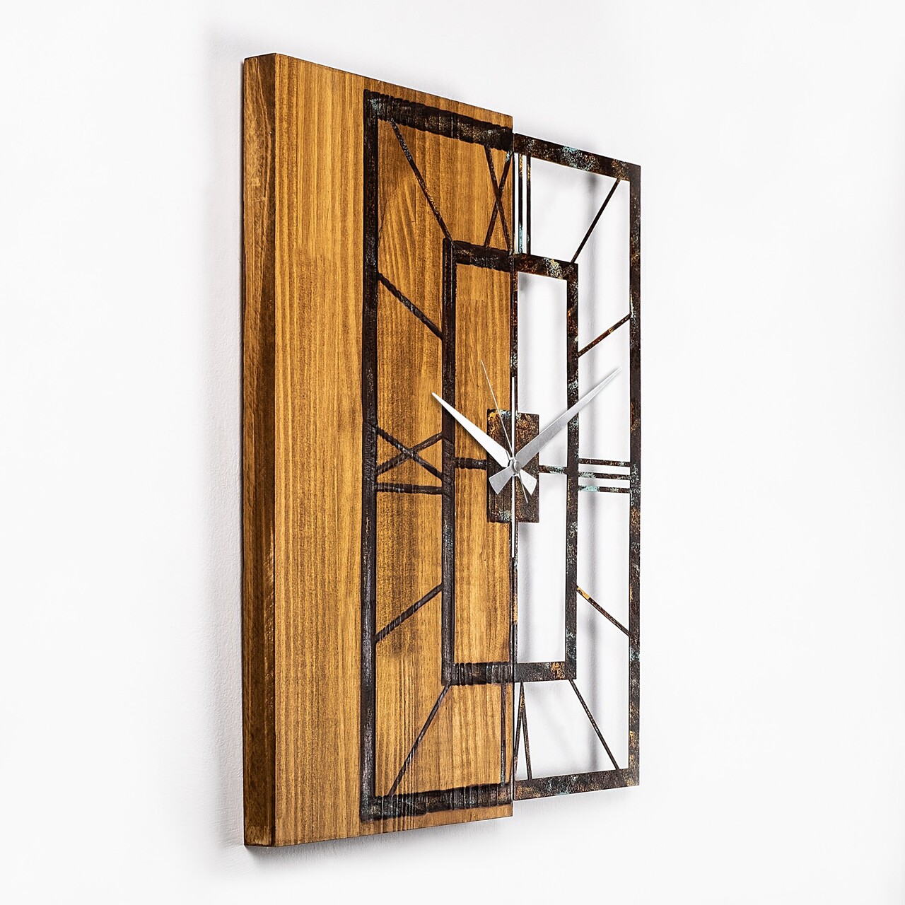 Ceas de perete, Wooden Clock 37-A, Dimensiune: 49 x 58 cm, Nuc / Maro - view 6
