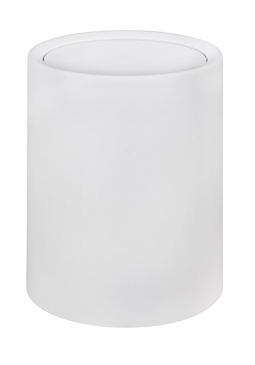 Cos de gunoi cu capac batant, Wenko, Atri, 6 L, 21 x 25.5 x 21 cm, polipropilena, alb