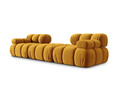 Canapea modulara 3 locuri, Bellis-51, Micadoni Home, 188x188x70 cm, catifea, galben
