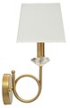 Aplica de perete Salzburg, Mauro Ferretti, 1 x E14, 20W, 18x24x40 cm, fier/sticla, auriu/alb