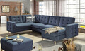 Coltar extensibil reversibil 5 locuri ELTAP, AsdU-14, Asgard, 326x202x93 cm, lemn/poliester, albastru