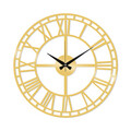 Ceas de perete, Metal Wall Clock 2, Metal, Dimensiune: 48 x 48 cm, Auriu
