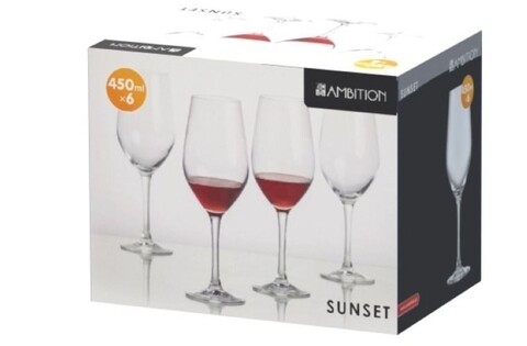 Set 6 pahare vin Sunset, Ambition, 450 ml, sticla