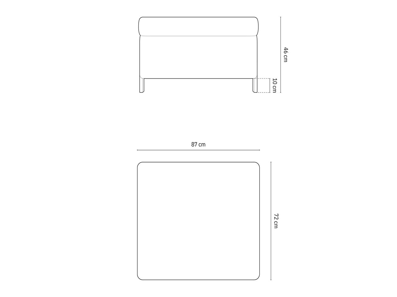 Taburet cu spatiu de depozitare, Gloria, Micadoni Home, 92x76x51 cm, catifea, albastru regal — imaginea 2