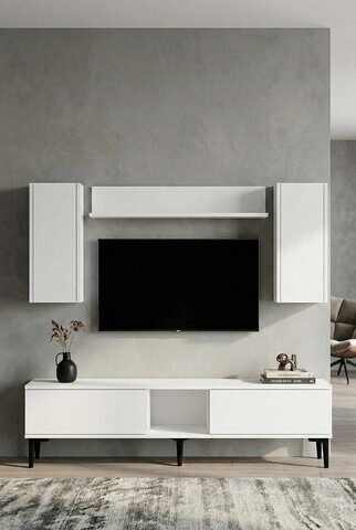 Comoda TV, Hanah Home, Didema 150, 150x40.5x30 cm, Alb