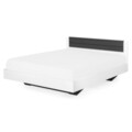Mobilier dormitor, dulap + pat + 2 noptiere, Dover, PAL, alb/gri