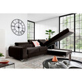 Coltar extensibil dreapta 3 locuri ELTAP, RT-22NU, Grayson, 278x205x92 cm, lemn/poliester, maro inchis