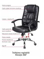 Scaun de birou ergonomic, Bedora  Abraj, piele ecologica, negru