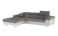 Coltar extensibil stanga 4 locuri ELTAP, Armd-55, Armando, 289x203x85 cm, lemn/poliester, gri/alb