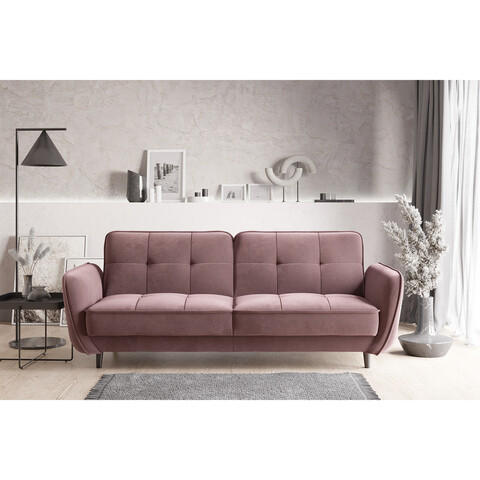 Canapea extensibila 3 locuri ELTAP, SO-BEL-24VE, Bellis, 220x90x83 cm, lemn/poliester, roz