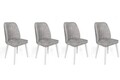 Set scaune 4 piese, Nmobb, Alfa-498 V4, Metal , Gri/Alb