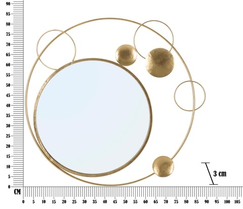 Oglinda decorativa Planet, Mauro Ferretti, 90x83 cm, fier, auriu