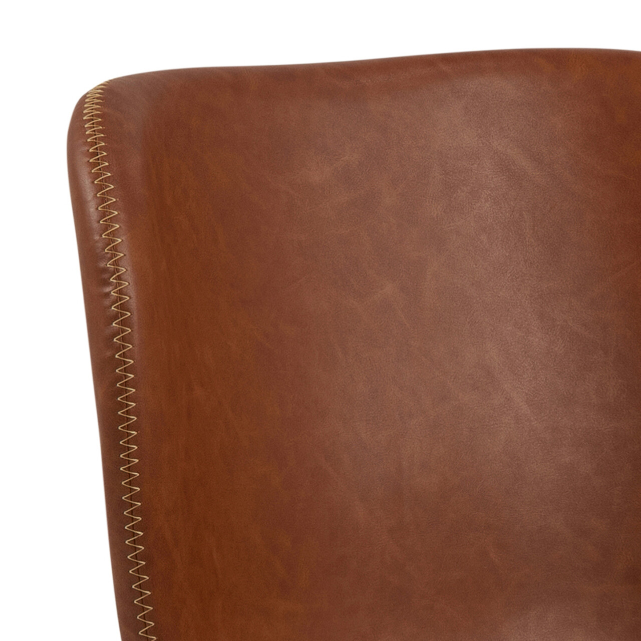 Scaun Batilda -A1, Actona, 47x53x82.5 cm, piele ecologica/lemn de cauciuc, brandy - view 3